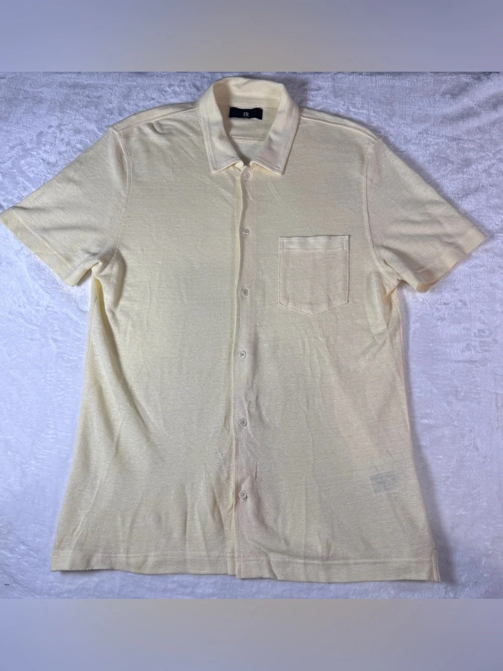 Banana Republic Pale Yellow Short-Sleeve Button-Down Polo